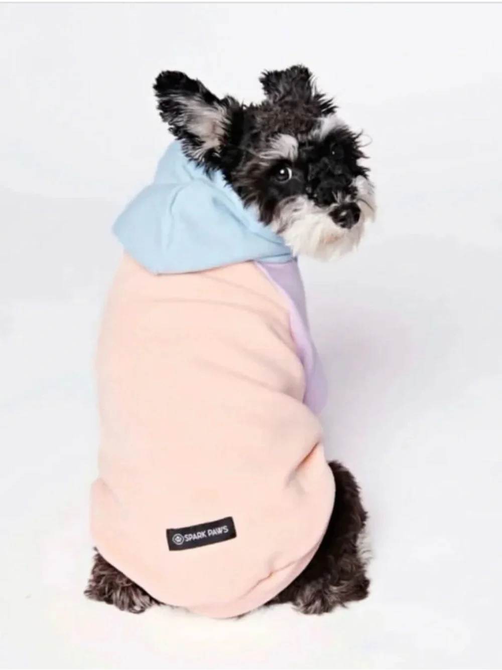 Spark Paws Pastel Multicolor Dog Hoodie - Soft Pink, Lavender & Light Blue